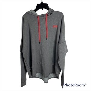 Under Armour Gray Athletic Hooded Top Pullover Large